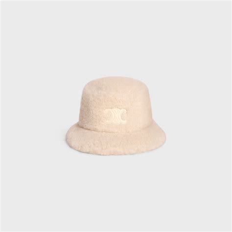 Women's Triomphe bucket hat in sherpa cashmere 